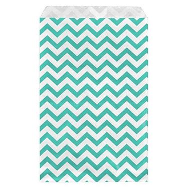 Imagem de 100 sacos de papel liso ou sacos estampados para doces, biscoitos, mercadorias, canetas, lembranças de festa, sacos de presente, Teal, 6" x 9"