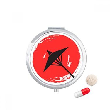 Imagem de Caixa de comprimidos japonesa com ilustração de pintura de pincel, caixa de armazenamento de medicamentos, dispensador de recipiente
