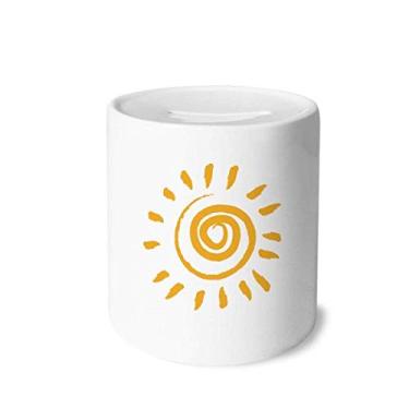 Imagem de DIYthinker Sun Sunshine Caixa de Dinheiro com Pintura à Mão Amarela Caixa de Cerâmica Porta-Moedas Presente
