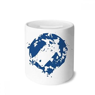 Imagem de DIYthinker Caixa de moedas de cerâmica com design simples de flecha, estampa de ilustração redonda, porta-moedas, presente de cofrinho