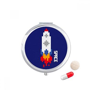 Imagem de Estojo de pílula Space Ship Rocket Fire Universe Pocket Medicine Storage Box Dispenser Recipiente