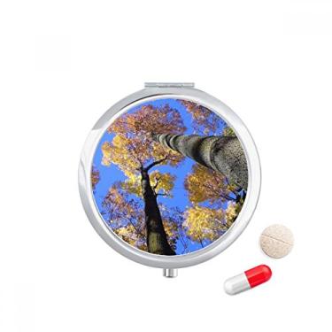 Imagem de Porta-comprimidos Red Leaves Science Nature Scenery Caixa de armazenamento de remédios