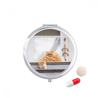 Imagem de Caixa de comprimidos para fotografia de gato Fat Garfield com compartimento para armazenamento de remédios