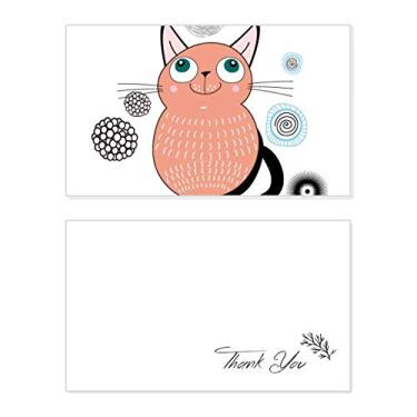 Imagem de Smile Animal Pink Cat Cartão de agradecimento aniversário saudações casamento agradecimento