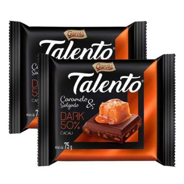 Imagem de Kit 2X 75G Chocolate Garoto Talento Dark Caramelo Salgado