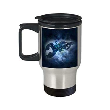Imagem de Caneca de viagem de câncer – Zodíaco do câncer – Presente para câncer – Caneca de astrologia – Presentes de astrologia – Copo isolado 400 ml