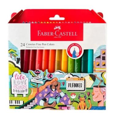 Imagem de Canetas Fine Pen Color - 24 Cores - Faber Castell