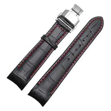Imagem de DFAMIN Pulseira de relógio de extremidade curvada para Citizen BL9002-37 05A BT0001-12E 01A pulseira de relógio de couro genuíno com fivela borboleta 20 21 22mm pulseira de moda (cor: 12, tamanho: 20mm)