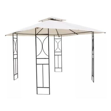 Imagem de Gazebo Tenda Pergolado Aço Branco Impermeável 3x3m - Premium