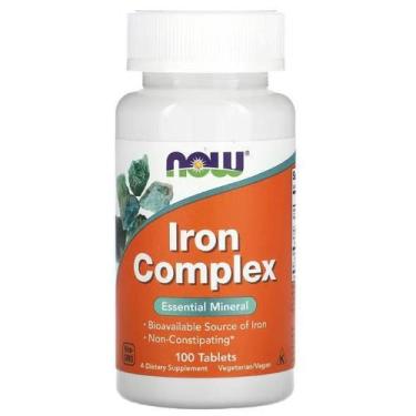 Imagem de Iron Complex, Ferro, 27Mg, 100 Comprimidos, Now