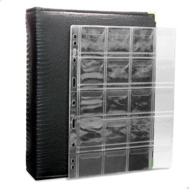 Imagem de Álbum Fichário 20 Folhas Para 400 Moedas 28x21 Cobra Fosco XL