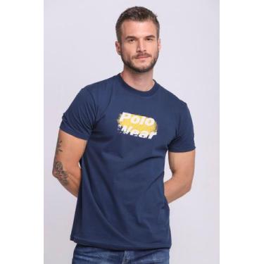 Imagem de Camiseta Masculina Malha Collection Estampa Logo Polo Wear Azul Escuro