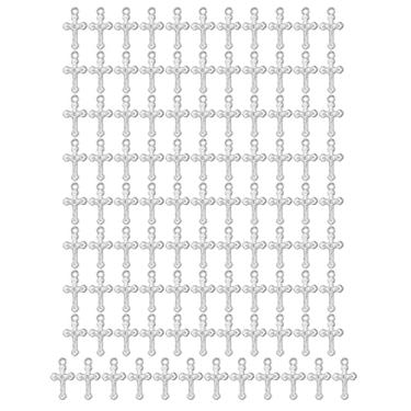 Imagem de diyalo 100 peças/pacote mini minúscula cruz Jerusalém crucifixo encantos diy pulseira colar pingente acessórios para fabricação de joias, Metal, Sem Pedra Preciosa