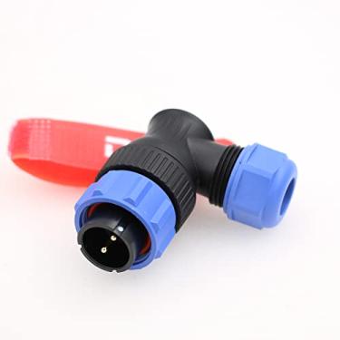 Imagem de DRRI Weipu SP21 Conector circular de aviação à prova d'água de 2 pinos de ângulo reto 12V DC 30A para estação de energia portátil BLUETTI AC200MAX