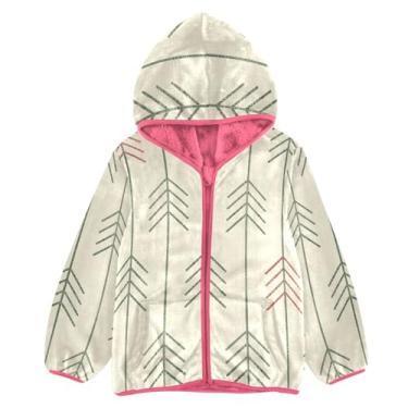 Imagem de KLL Cartões comemorativos de Natal jaqueta de ovelha infantil menino jaqueta de inverno rosa menina jaqueta com zíper, Árvores geométricas de Natal, 7-8 Anos