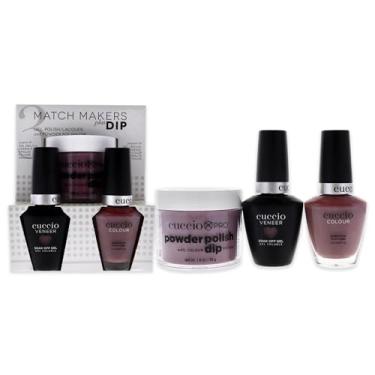 Imagem de Match Makers Plus Dip – I Crave by Cuccio para mulheres – 3 unidades de sistema de polimento em pó profissional de 45 g, gel de imersão de 12,5 g, esmalte colorido de 12,2 g