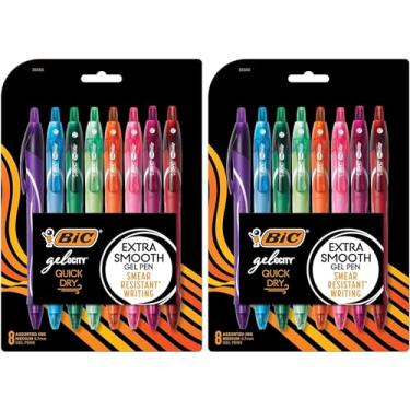 Imagem de BIC Gel-ocity Canetas de gel retráteis modernas de secagem rápida, ponta média (0,7 mm), canetas coloridas de 8 unidades com aderência total, cores e embalagem podem variar (RGLCGAP81-AST) - Pacote