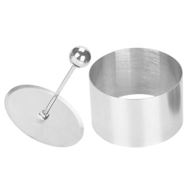 Imagem de Alipis Onigiri Molde para fazer sushi em aço inoxidável redondo para alimento molde de de pastelaria, anéis formadores de bolo com empurrador de alimentos, moldes de tártaro de atum