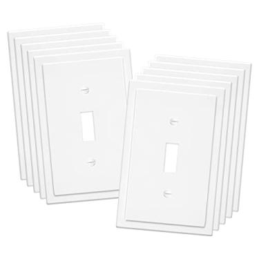 Imagem de Placa de parede decorativa de borda moderna de 1 gangue, tomada de interruptor único, placa frontal elétrica para interruptores de luz, interruptor inteligente, GFCI, reguladores, receptáculo, tomada