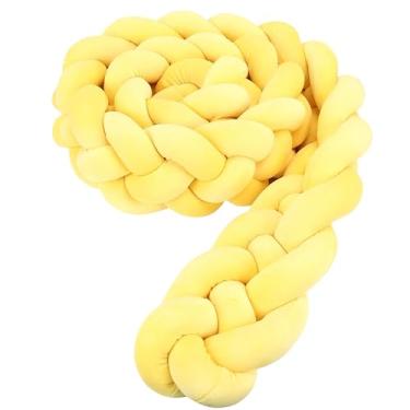 Imagem de felisun Almofada de nó macio de 4 fios tecida à mão, presente decorativo de pelúcia para crianças pequenas (amarelo, 358 cm)