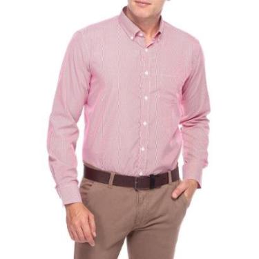 Imagem de Camisa Social Masculina Vermelha Listrada - 4-Masculino