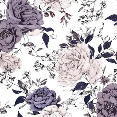 Imagem de Papel de parede floral descascar e colar, papel de contato de flores murais de parede botânicos autoadesivos removíveis à prova d'água para quarto prateleiras de banheiro decoração de mesa de armário