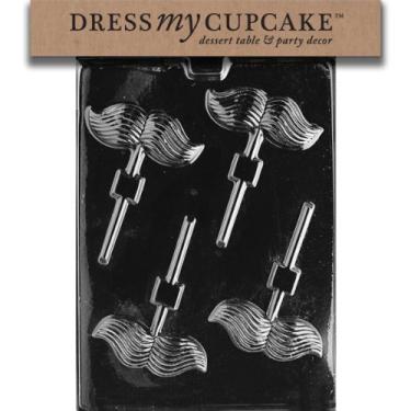 Imagem de Dress My Cupcake Molde de chocolate para doces, pirulito para bigode