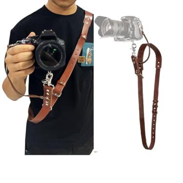 Imagem de Alça De Ombro Para Câmera De Couro Genuíno Vomeko, Alça Para Câmera DSLR De Couro Genuíno Para Pescoço, Cinto De Filme Para Câmera, Alça De Ombro Longa Ajustável(Marrom)