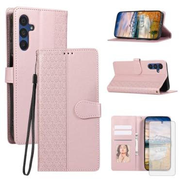 Imagem de Asuwish Capa de celular para Samsung Galaxy S24 5G com protetor de tela de vidro temperado e alça de pulso flip porta-cartão de crédito suporte fólio bolso bolsa celular S 24 24S G5 mulheres homens