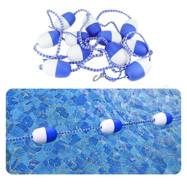Imagem de Kits de corda divisória de segurança para piscina com flutuador bitonal, bóias flutuantes de corda divisória de piscina antiondas, divisor de pista de piscina para piscinas públicas/praia