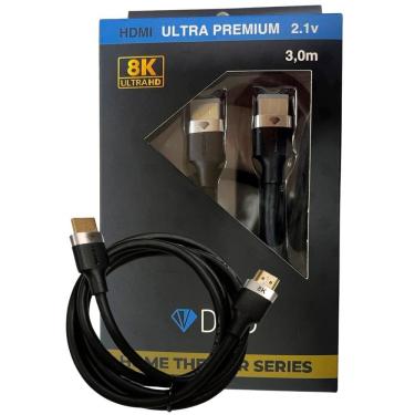 Imagem de Cabo HDMI 2.1 8K / 4K Ultra Durável Diamond Cable DMD HT-4020 Ultra Premium Ampla Compatibilidade Fio de Cobre 30AWG 1,8 Metros