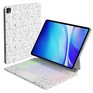 Imagem de Kolude Capa com teclado para iPad Air de 11 polegadas M2/M3 e iPad Pro 11 polegadas (1ª/2ª/3ª/4ª geração) e iPad Air 4ª/5ª geração 11 polegadas Magic capa com teclado magnético multi-trackpad 7 cores
