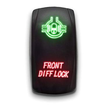 Imagem de Trava DIFF frontal - Verde/Vermelho - Stark 5 pinos gravado a laser LED interruptor balancim luz dupla - 20A 12V ON/Off