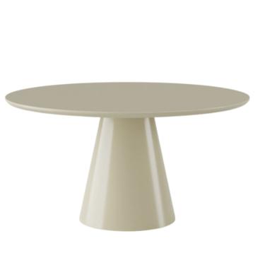 Imagem de Mesa de Jantar Cone Redonda 90 cm Laca off white