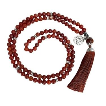 Imagem de Colar Japamala Ágata Fogo 108 Contas Pedra Natural