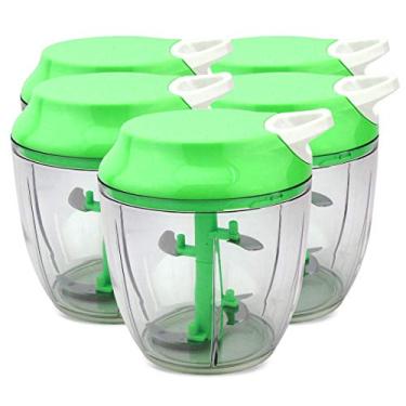 Imagem de KIT 5 Processadores Trituradores Manual 5 Lâminas 1200ml Verde