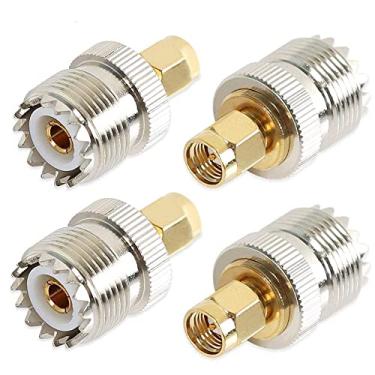 Imagem de TengKo Adaptador UHF fêmea para SMA macho conector coaxial RF SO239(PL259) antena portátil conversor PL-259 adaptador de antena RF de rádio bidirecional (pacote com 4)