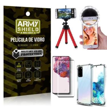 Imagem de Kit Mini Tripé + Selfie Ring Light Galaxy S20 Plus + Capa Anti Impacto