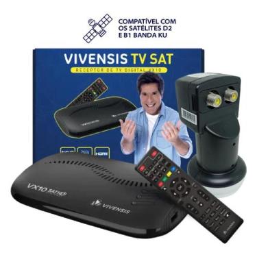 Imagem de Kit receptor de tv vivensis vx10 sat hd + lnbf duplo