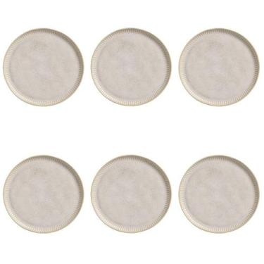 Imagem de Conjunto de Pratos Rasos 06 Peças Linhas Latte Porto Brasil