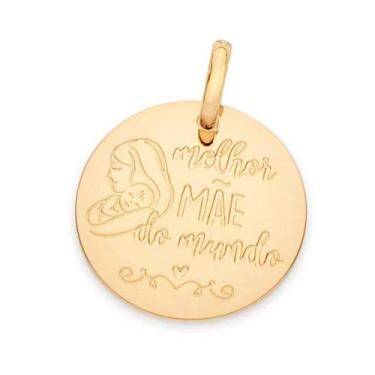 Imagem de Pingente banhado ouro 3x 24k 18k e 22k  feminino rommanel medalha mãe 
