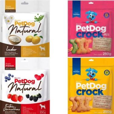 Imagem de Kit 4 Petdog Natural E Crock Super Premium Para Cães - Nica pet