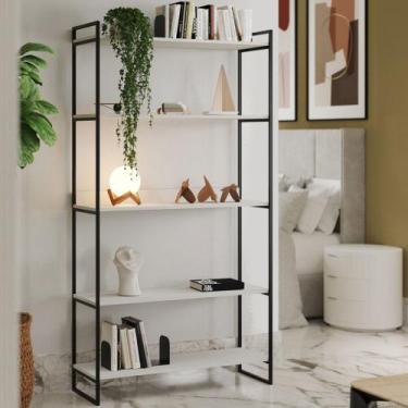 Imagem de Estante Industrial Multiuso Guaecá 180x95 Preto/Branco - ASTURIAS