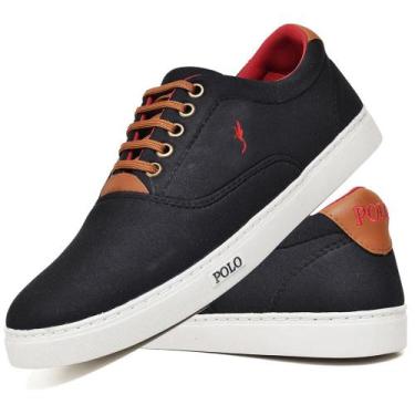 Imagem de Sapatênis Masculino Casual Confortável Lona Polo Blu, Preto, 42