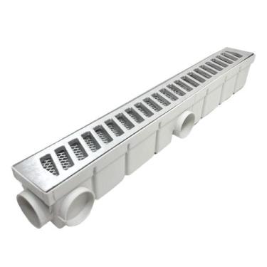 Imagem de Ralo Quintal 6x50 Aluminio Tela e Coletor Branco - Ficone & Reis 