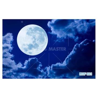 Imagem de Papel De Teto Céu Noite Céu Lua Cheia Nuvens 3,5M Rof21 - Você Decora