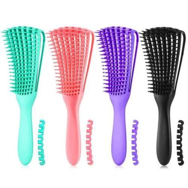 Imagem de Pente de Cabelo Escova Polvo Multifuncional Cachos Fácil Desembaraço -