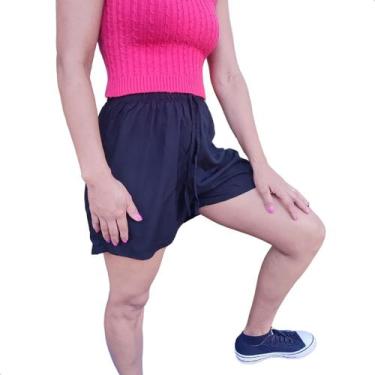 Imagem de Short Feminino Soltinho Praia Piscina Bermuda Liso - Moda_Gaspar, Pret