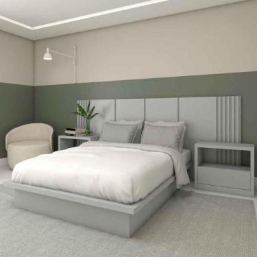 Imagem de Kit Quarto Sob Medida MDF Casal com 2 Mesas e Cabeceira 2,7m - Casa La
