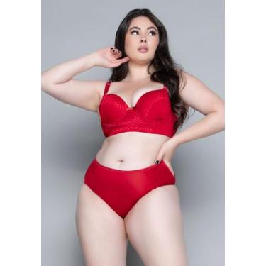 Imagem de Conjunto de Lingerie Plus Size Wls Modas Sutiã Reforçado Com Bojo Calc